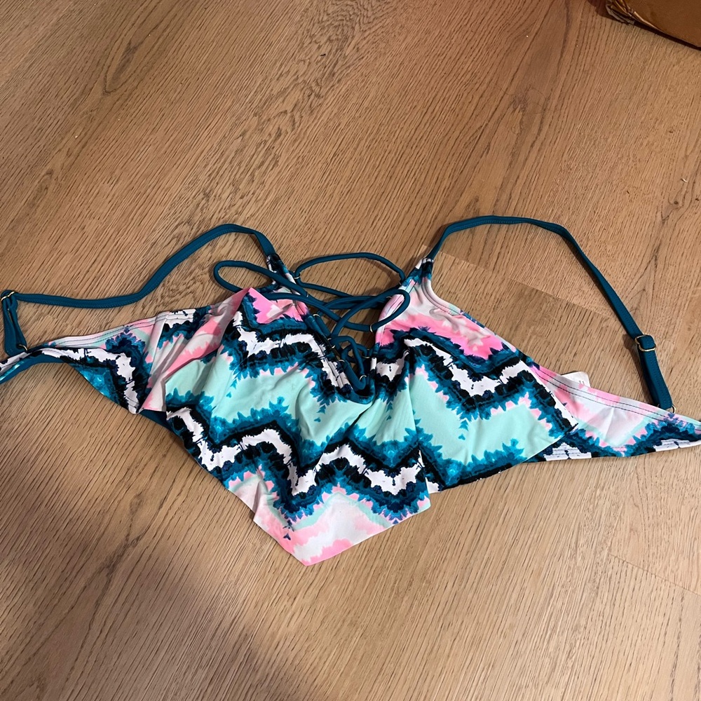 Multicolor Zigzag Bikini Top